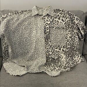 Chic Leopard Print Women's Button Down Shirt